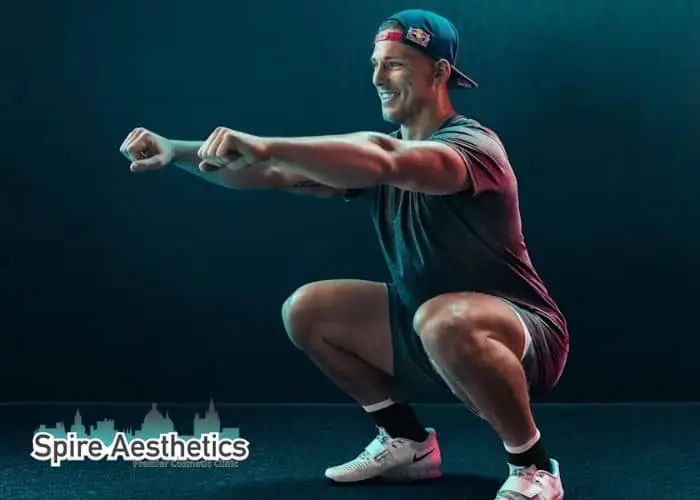 Image of man build leg muscle Northampton through exercise